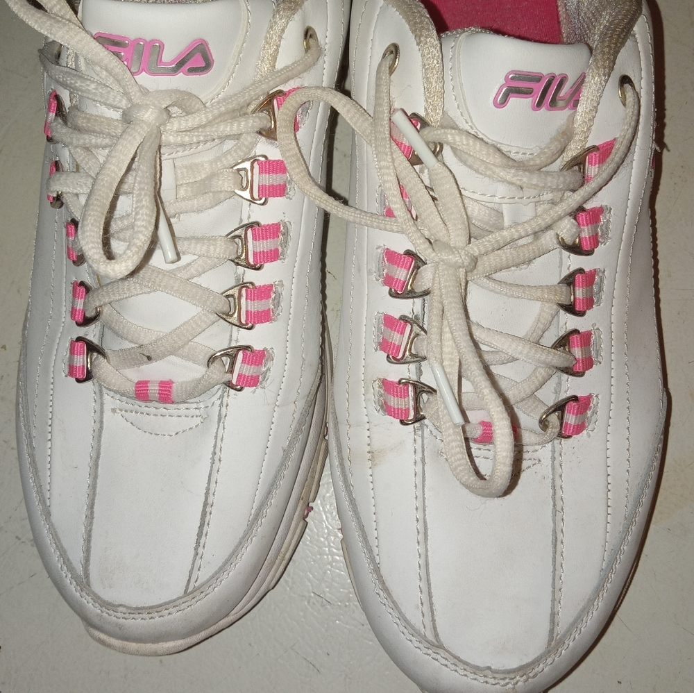 Fila Memory Foam Sneakers White/ Pink Size 10